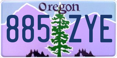 OR license plate 885ZYE