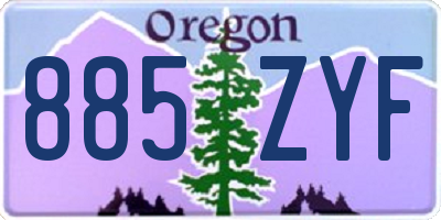 OR license plate 885ZYF