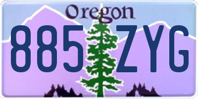 OR license plate 885ZYG