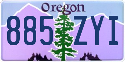 OR license plate 885ZYI