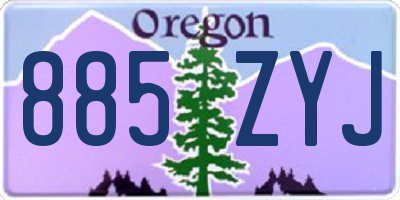 OR license plate 885ZYJ