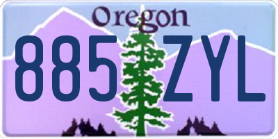 OR license plate 885ZYL
