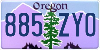 OR license plate 885ZYO