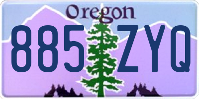 OR license plate 885ZYQ