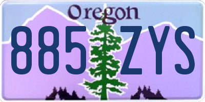OR license plate 885ZYS