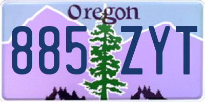 OR license plate 885ZYT