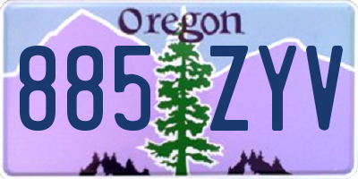 OR license plate 885ZYV