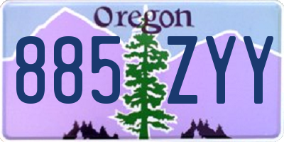 OR license plate 885ZYY