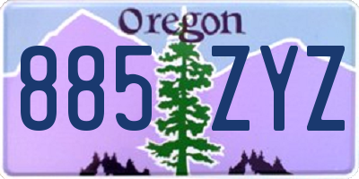 OR license plate 885ZYZ