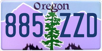 OR license plate 885ZZD