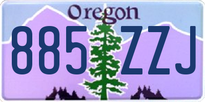 OR license plate 885ZZJ