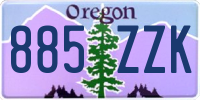 OR license plate 885ZZK