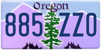 OR license plate 885ZZO