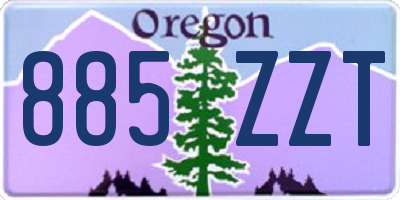 OR license plate 885ZZT
