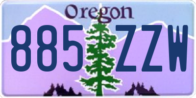 OR license plate 885ZZW