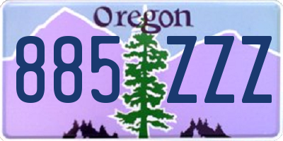 OR license plate 885ZZZ