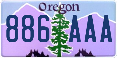 OR license plate 886AAA
