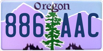 OR license plate 886AAC
