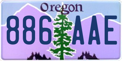 OR license plate 886AAE