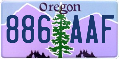 OR license plate 886AAF