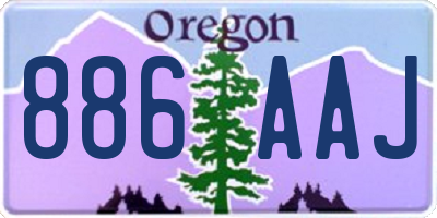 OR license plate 886AAJ