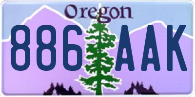 OR license plate 886AAK
