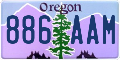 OR license plate 886AAM