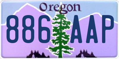 OR license plate 886AAP