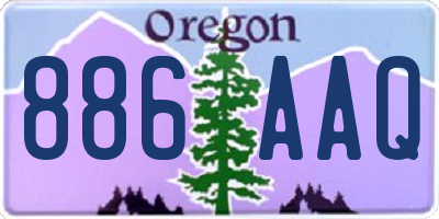 OR license plate 886AAQ