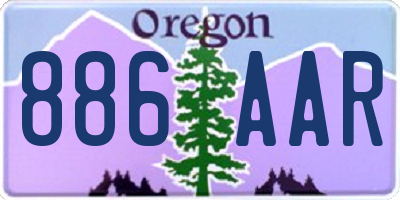 OR license plate 886AAR