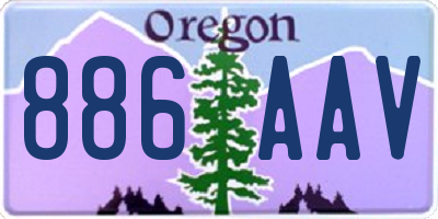 OR license plate 886AAV