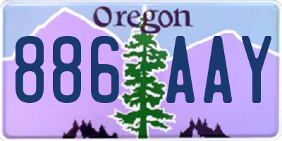 OR license plate 886AAY