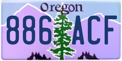 OR license plate 886ACF