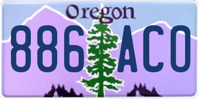OR license plate 886ACO