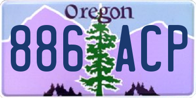 OR license plate 886ACP