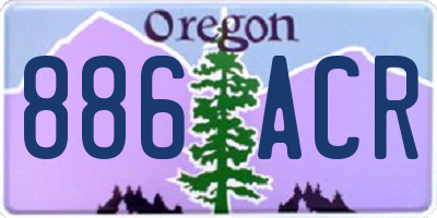 OR license plate 886ACR