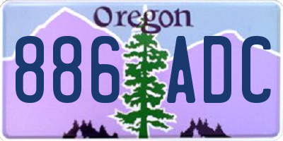 OR license plate 886ADC