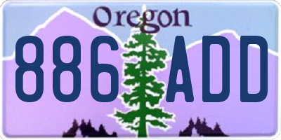 OR license plate 886ADD