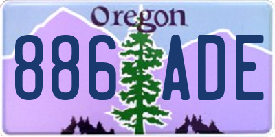 OR license plate 886ADE
