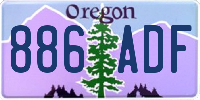 OR license plate 886ADF