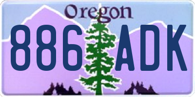 OR license plate 886ADK