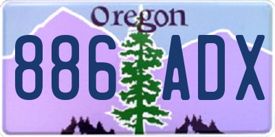 OR license plate 886ADX