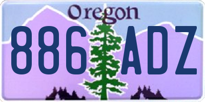 OR license plate 886ADZ