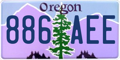 OR license plate 886AEE