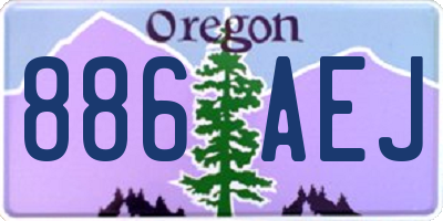 OR license plate 886AEJ
