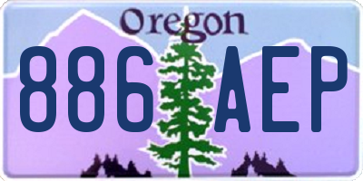 OR license plate 886AEP