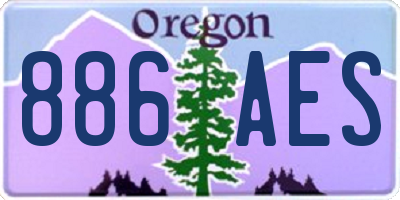 OR license plate 886AES
