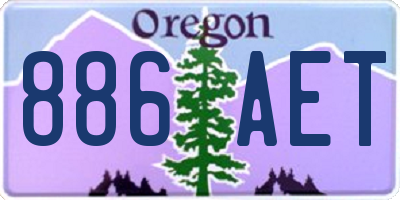 OR license plate 886AET