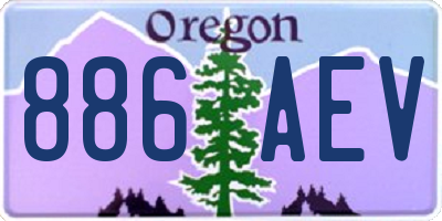 OR license plate 886AEV