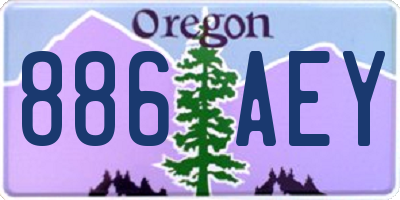 OR license plate 886AEY